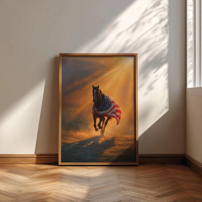 Western Wall Art, American Flag Art,Horse Prints,Western Patriot